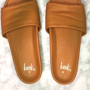 Beek Platform Slides Leather Pelican Tan (8)